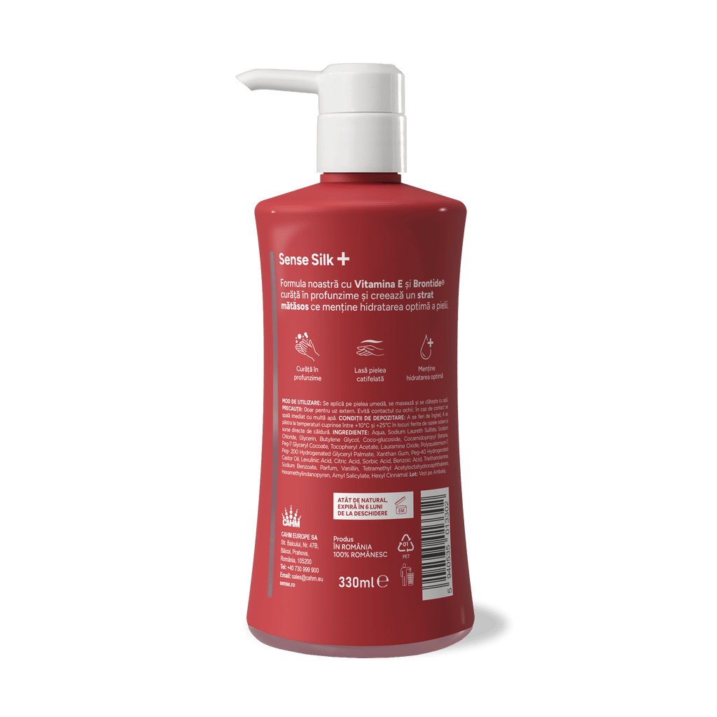 Săpun Lichid Gel, SenseSilk+, Protector cu Acid Lactic, 330ml