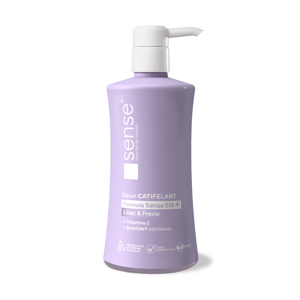 Săpun Lichid Gel, SenseSilk+, Liliac & Frezie, 330ml