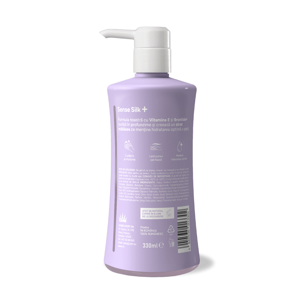 Săpun Lichid Gel, SenseSilk+, Liliac & Frezie, 330ml
