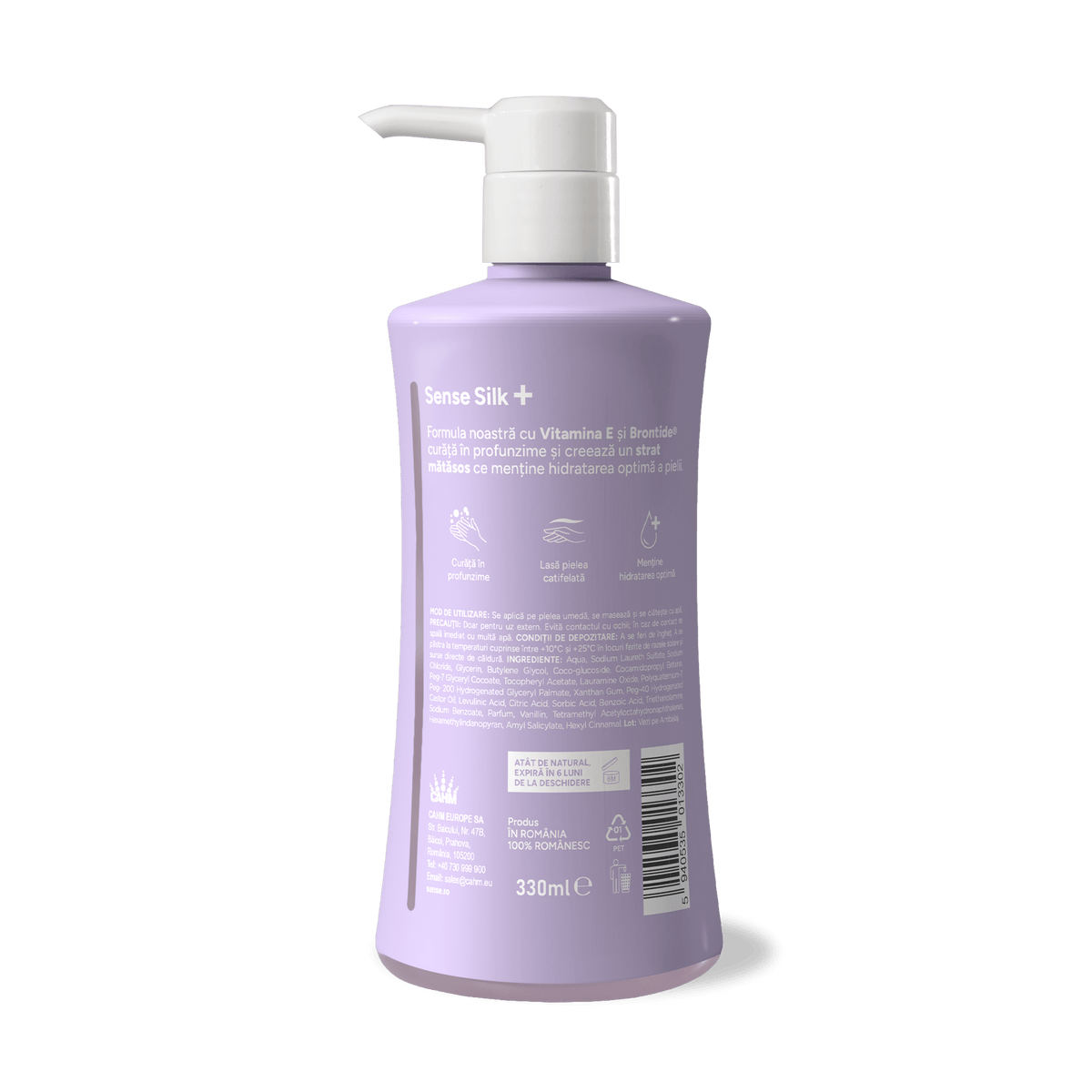 Săpun Lichid Gel, SenseSilk+, Liliac & Frezie, 330ml