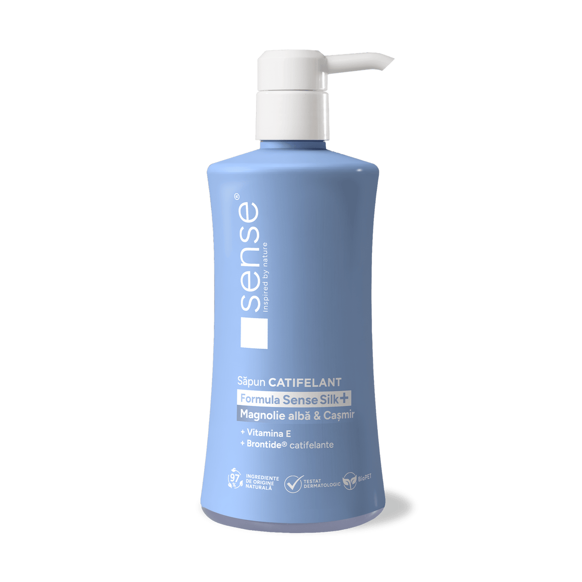 Săpun Lichid Gel, SenseSilk+, Magnolie Albă & Cașmir, 330ml