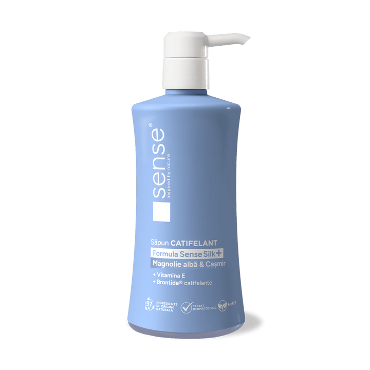 Săpun Lichid Gel, SenseSilk+, Magnolie Albă & Cașmir, 330ml