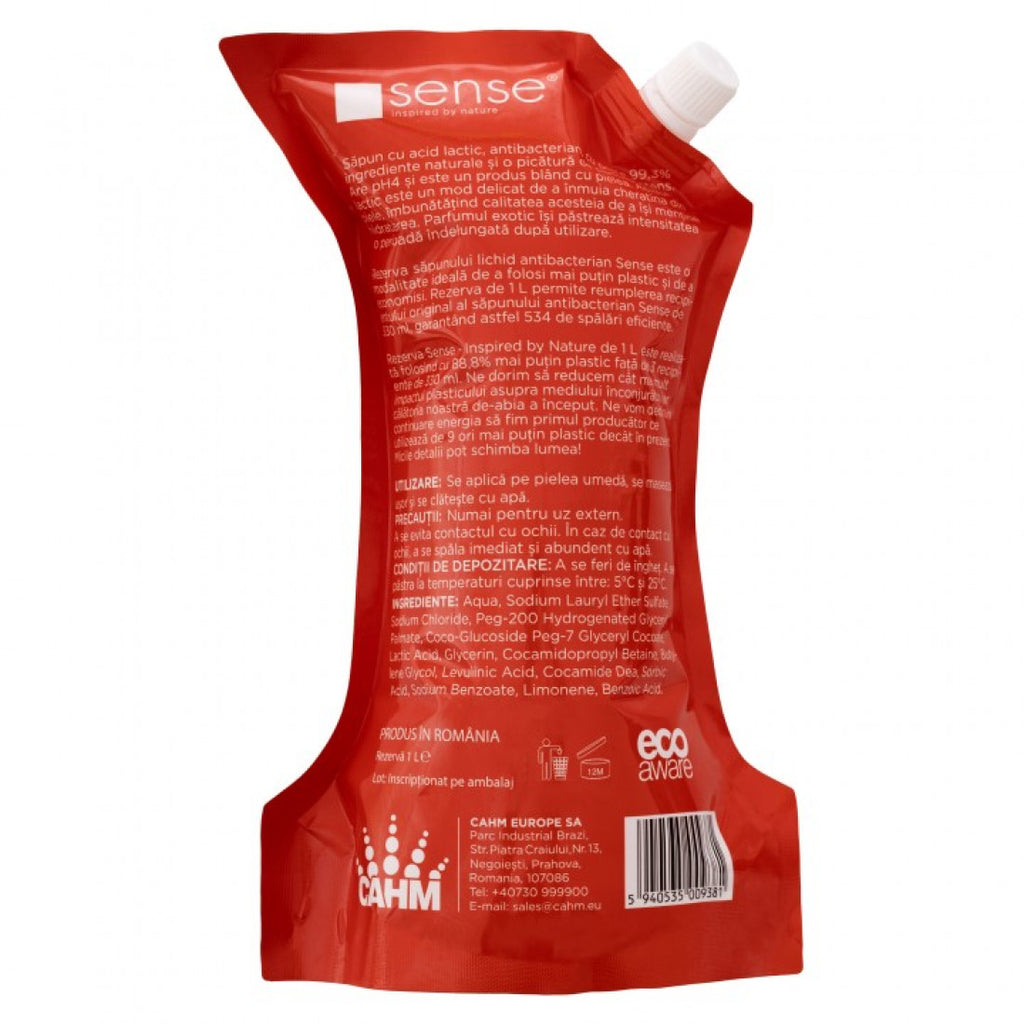 Rezervă săpun gel cu acid lactic pH4 și extract de Papaya, 1L