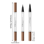 Cariocă pentru sprâncene 2 în 1 – 4 vârfuri + Eyeliner Negru Waterproof - Espresso