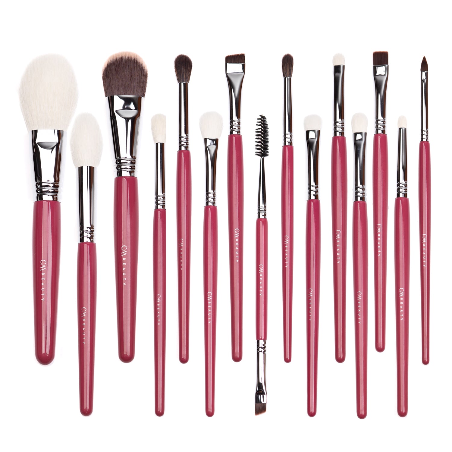 Set 15 pensule machiaj profesionale Deep Red