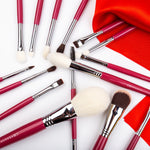Set 15 pensule machiaj profesionale Deep Red