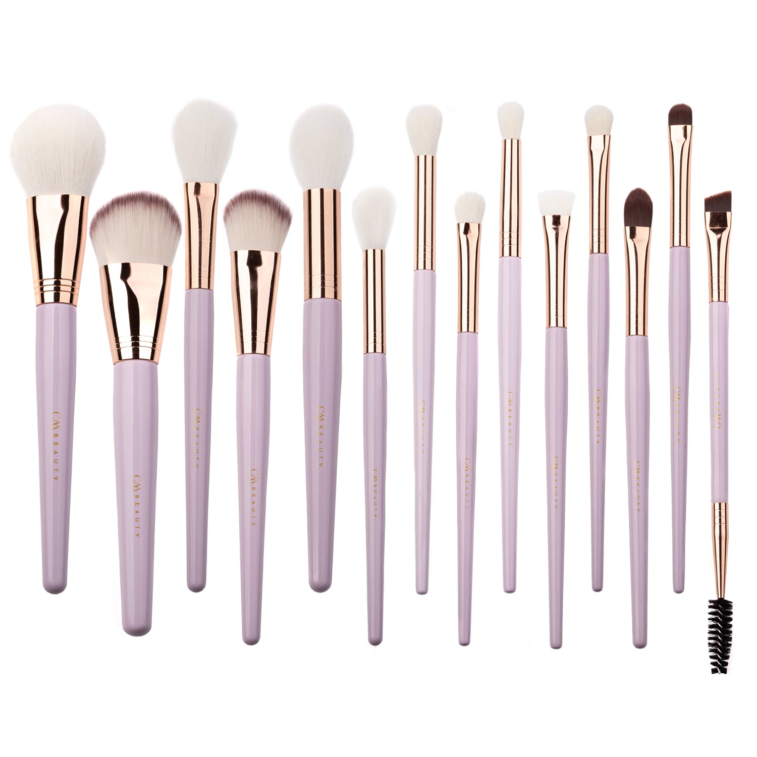 Set 14 pensule machiaj profesionale Lilac Glow