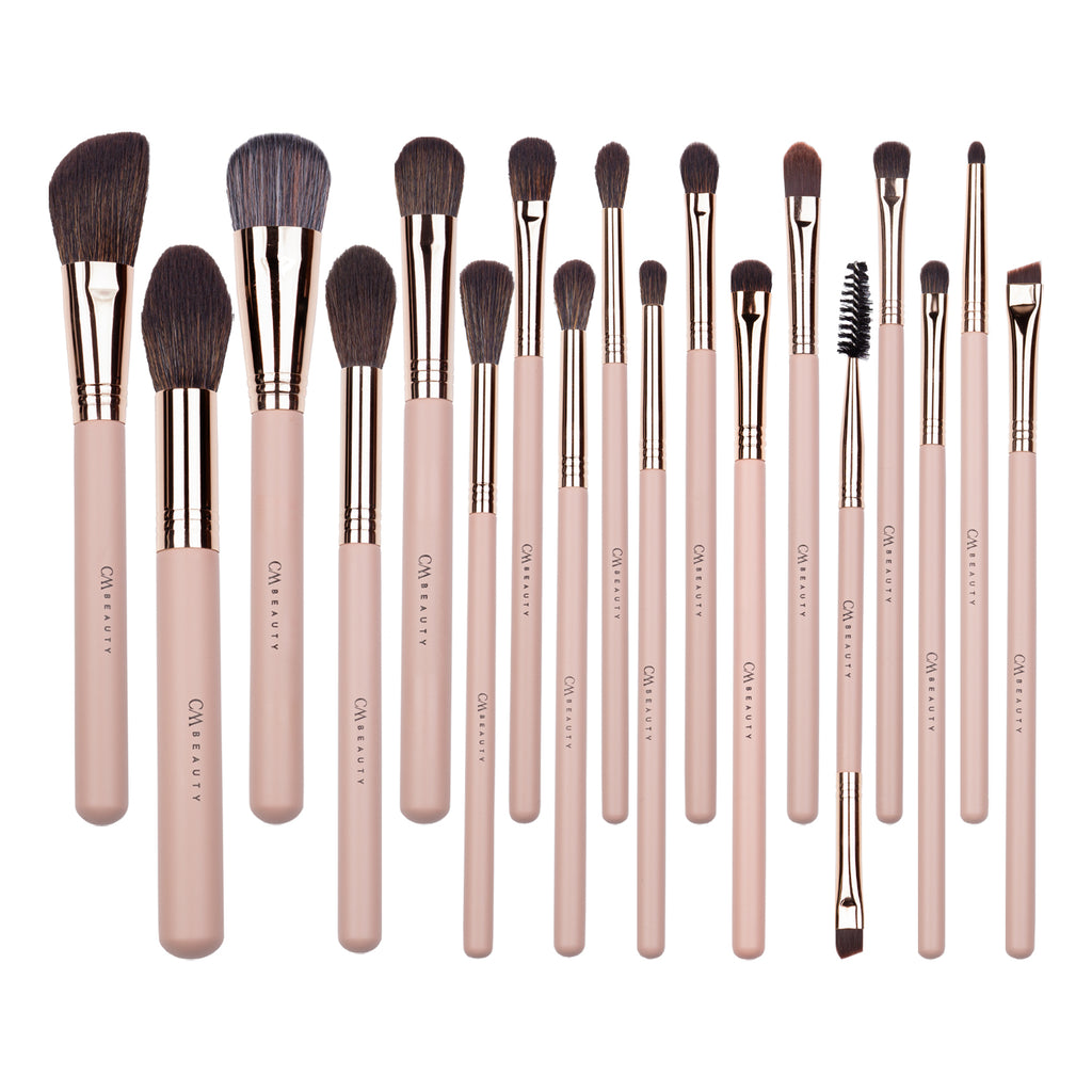 Set 18 pensule machiaj profesionale Nude Glow