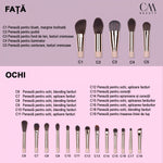 Set 18 pensule machiaj profesionale Nude Glow