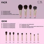 Set 13 pensule machiaj profesionale Rose Gold