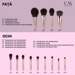 Set 13 pensule machiaj profesionale Rose Gold