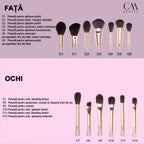Set 12 pensule machiaj profesionale Rose Gold Glam