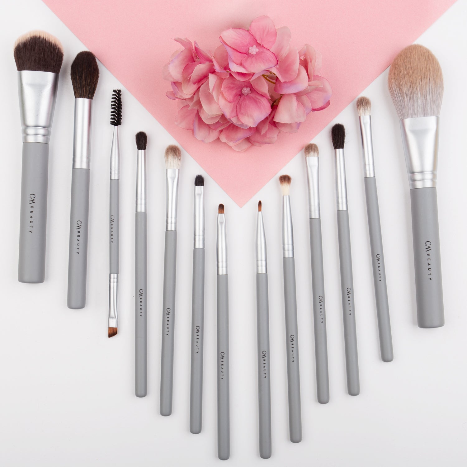 Set 13 pensule machiaj profesionale Silver Chic