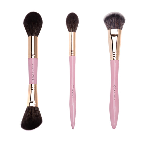 Set 12 pensule machiaj profesionale Rose Gold Glam