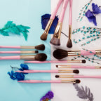 Set 12 pensule machiaj profesionale Rose Gold Glam