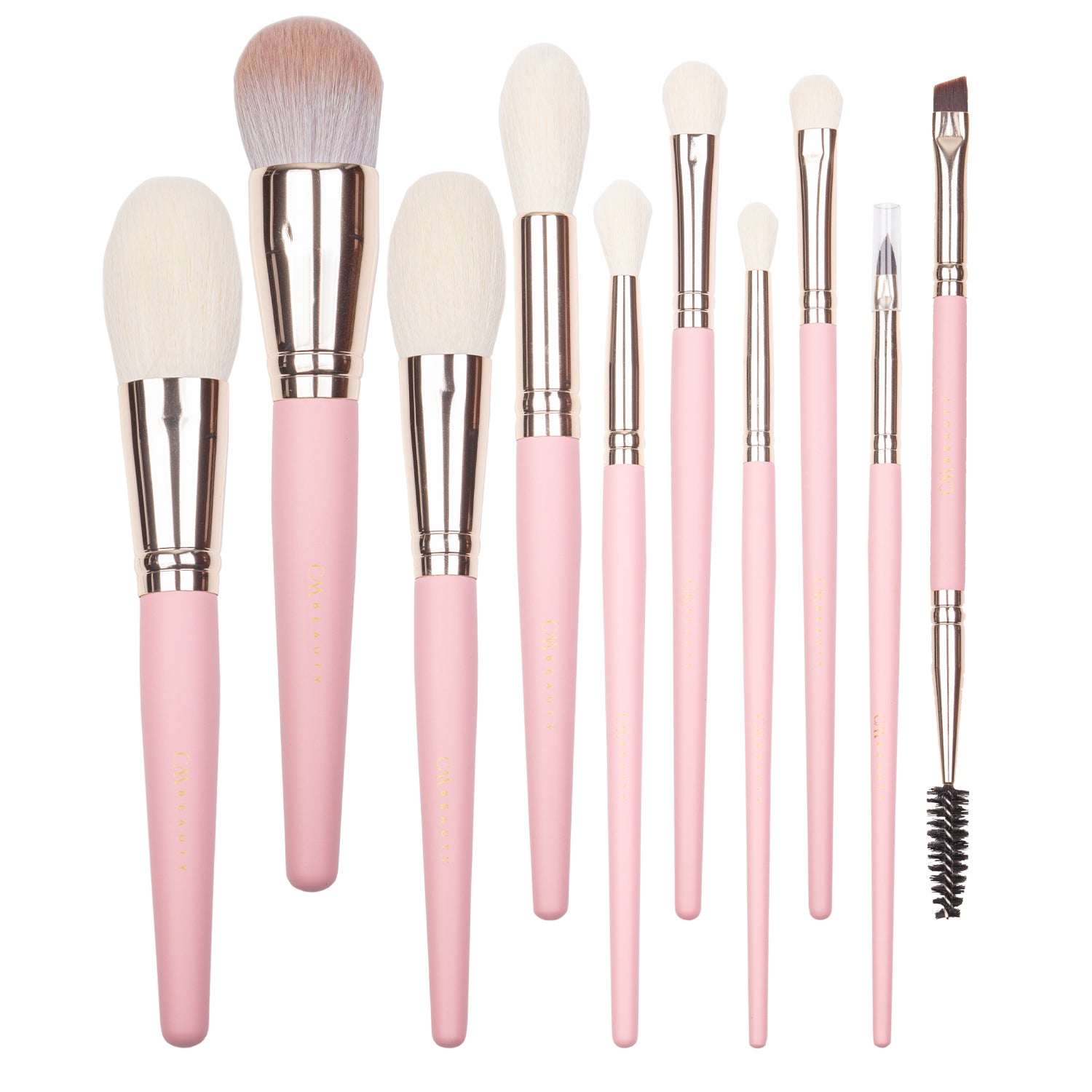 Set 10 pensule machiaj profesionale Pink Perfection