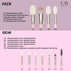 Set 10 pensule machiaj profesionale Pink Perfection