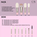 Set 10 pensule machiaj profesionale Pink Perfection