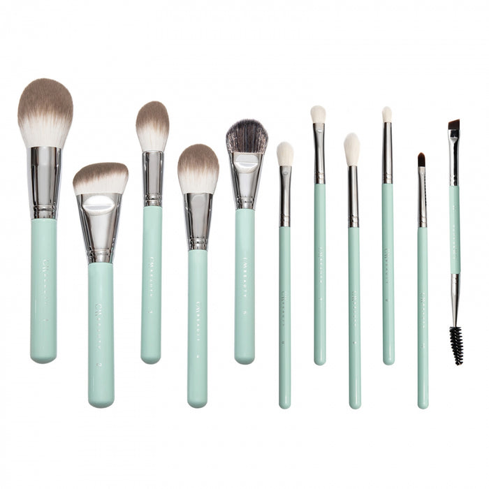 Set 11 pensule machiaj profesionale - Essentials Mint Pro