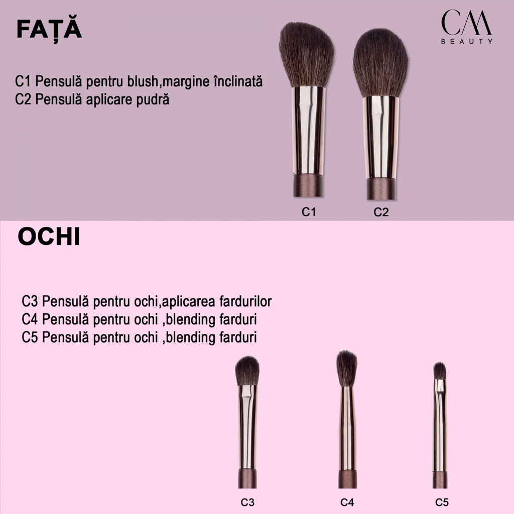 Set 5 pensule machiaj Essential Travel Kit