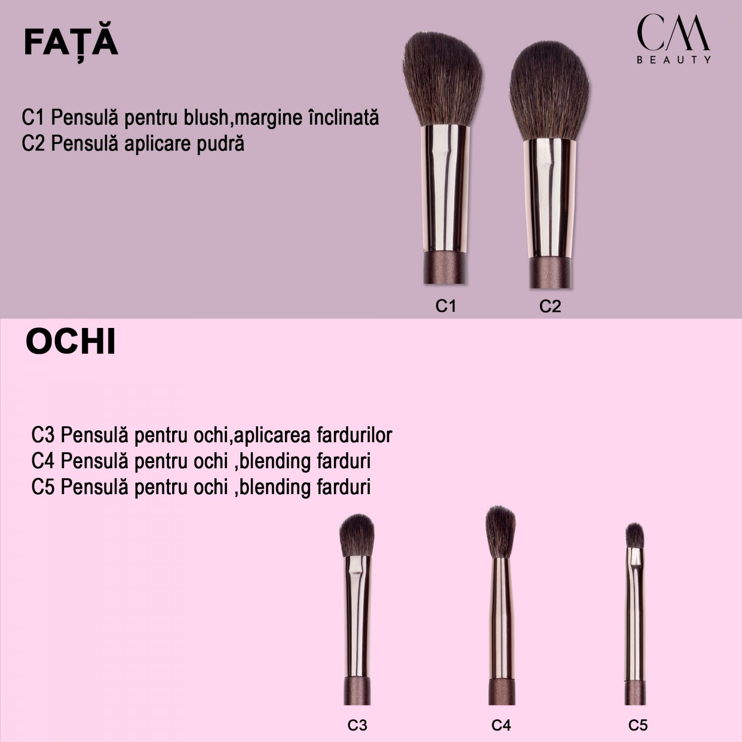Set 5 pensule machiaj Essential Travel Kit