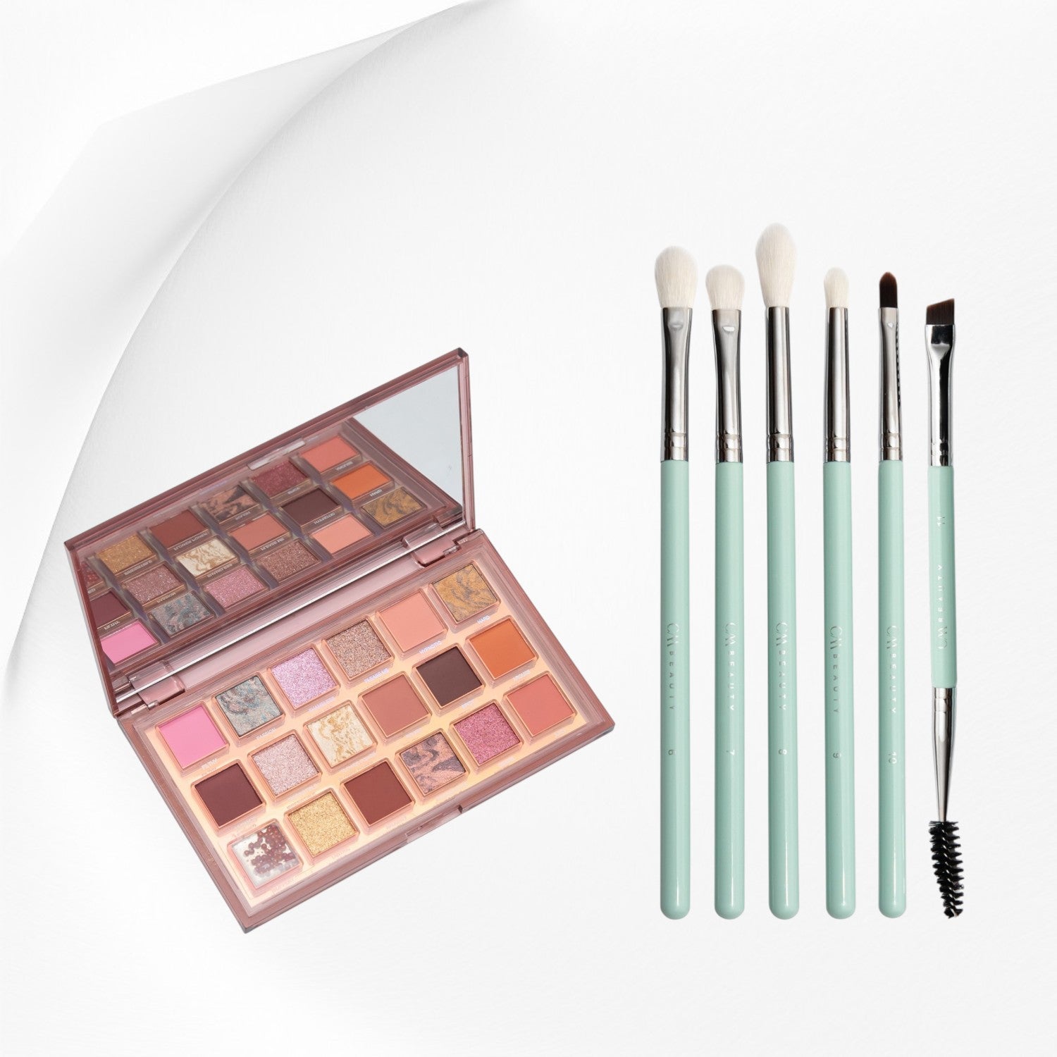 Set Paleta Farduri 18 culori si Set 6 Pensule Ochi