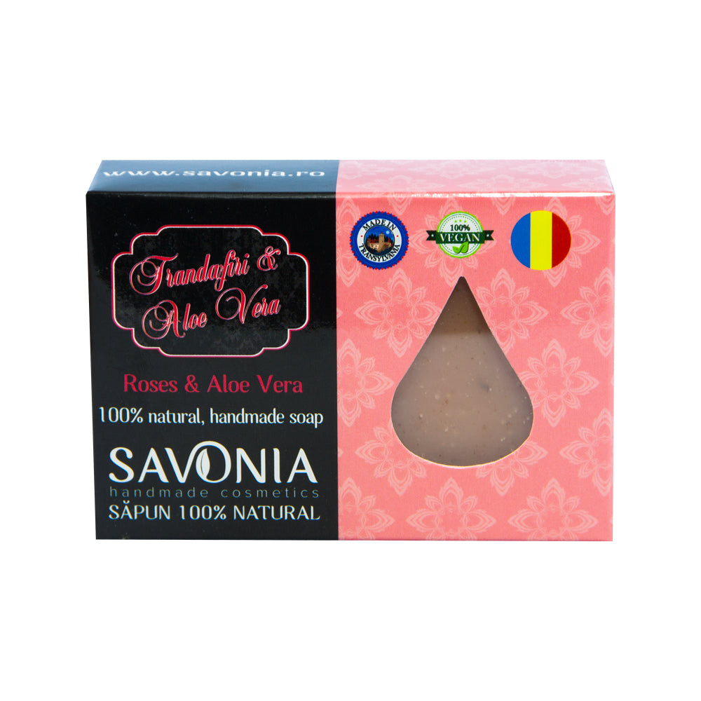 Sapun Natural Trandafiri si Aloe Vera, 90 g