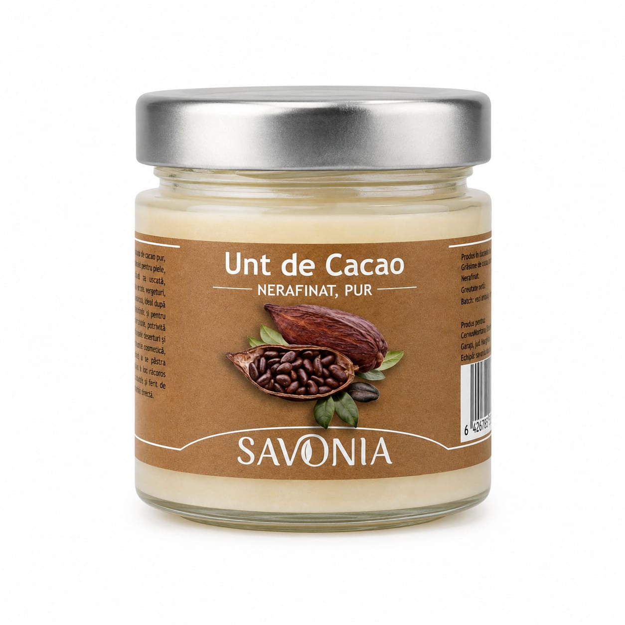 Unt de Cacao Nerafinat, Savonia, 200 ml